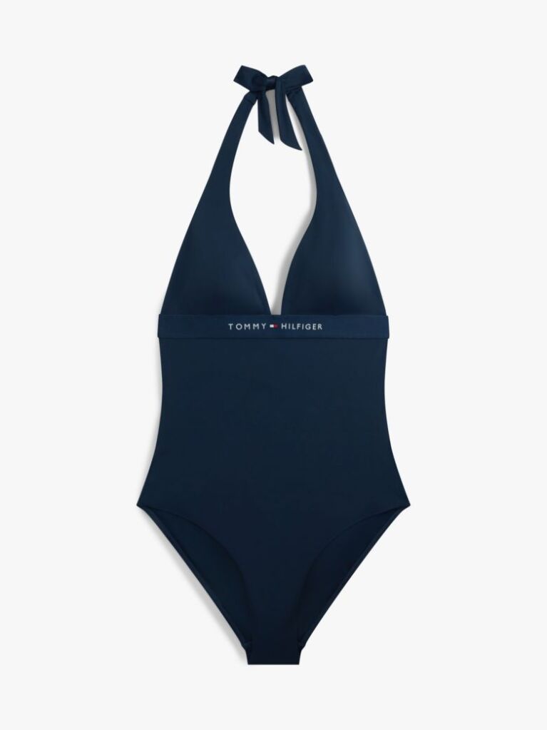 Blue Original Logo Halterneck Swimsuit  Women