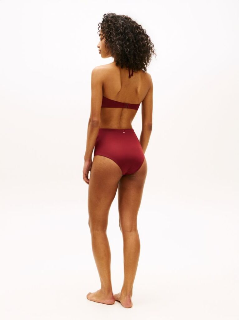 Red Halterneck Ring Bandeau Bikini Top  Women