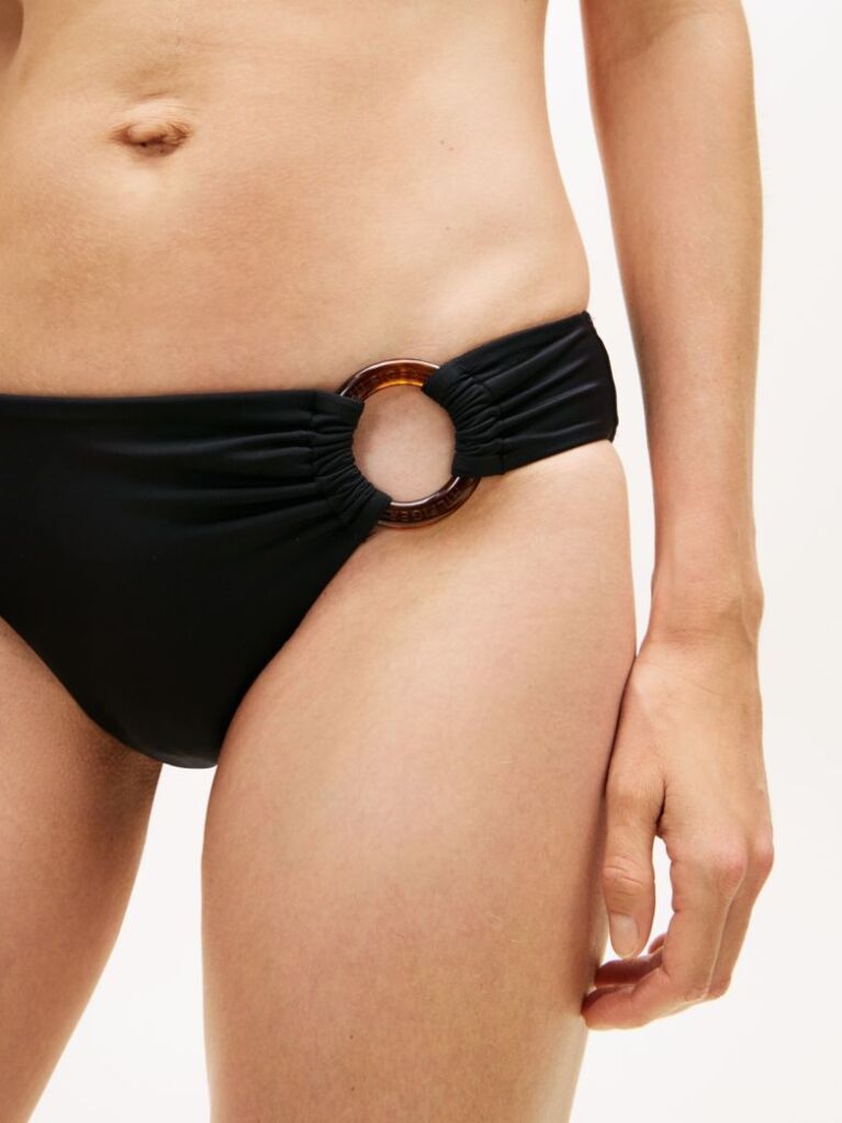 Black Tortoiseshell Ring Slim Classic Bikini Bottoms  Women
