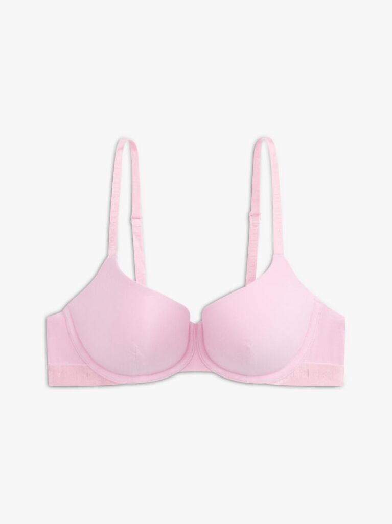 Pink Logo Strap Padded Demi Bra  Women
