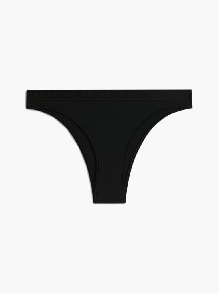 Black Repeat Logo Waistband Brazilian Briefs  Women