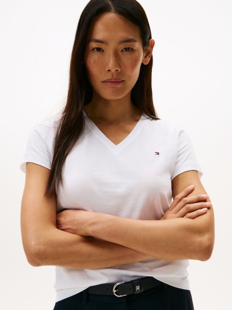 White Heritage V-Neck T-Shirt  Women