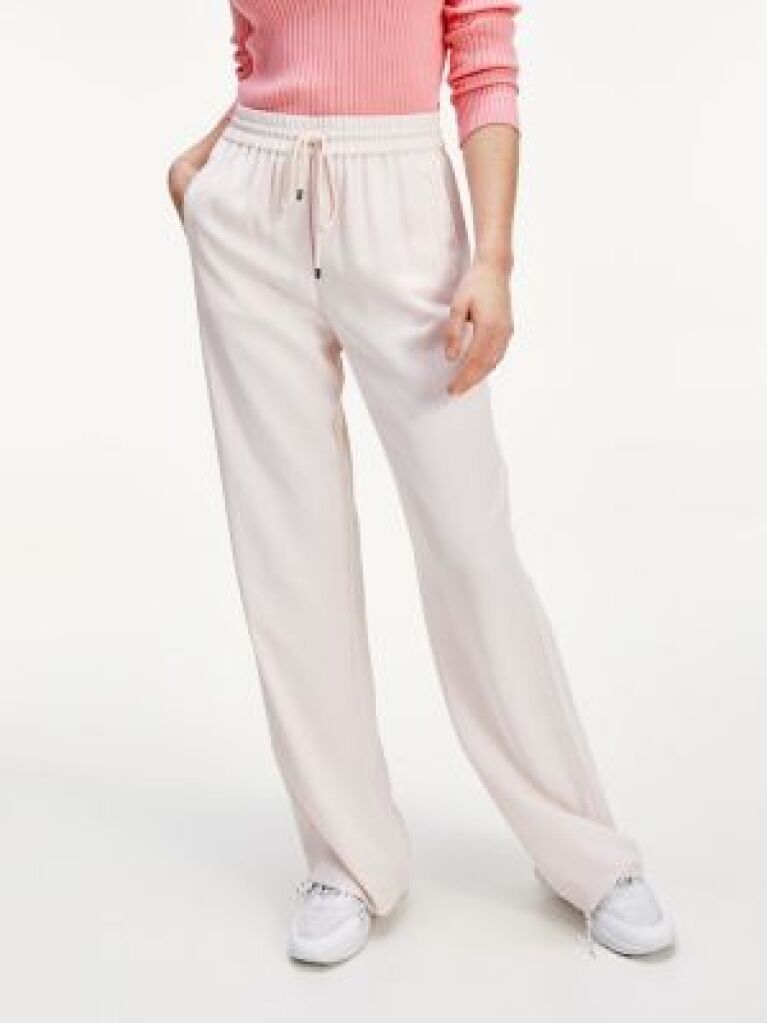 Pink Jacquard Drawstring Trousers  Women