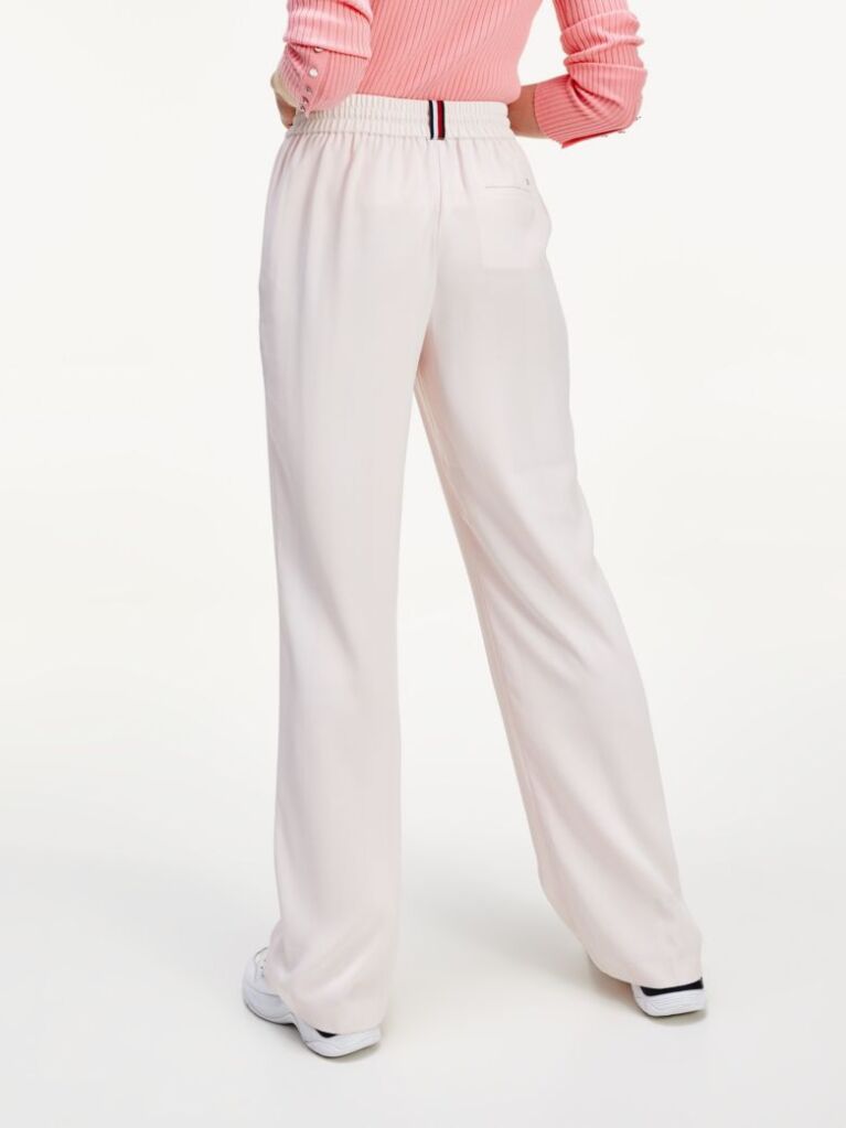 Pink Jacquard Drawstring Trousers  Women