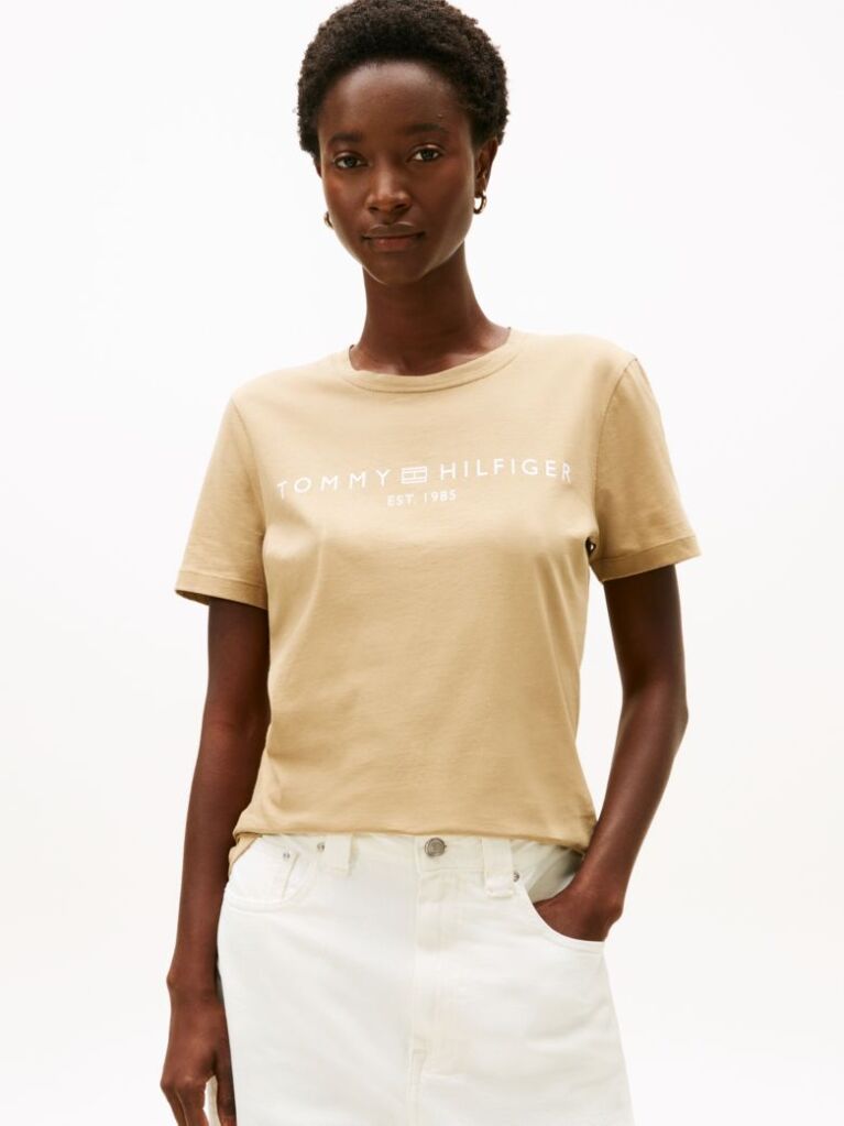 Brown Logo Crew Neck T-Shirt  Women