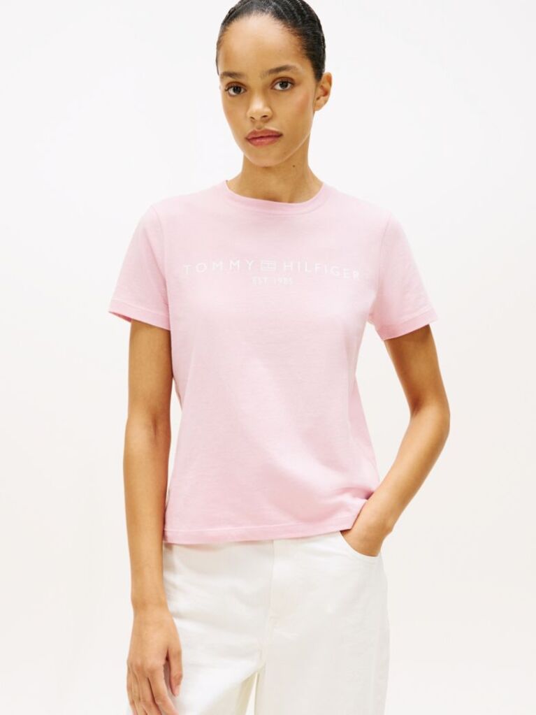 Pink Logo Crew Neck T-Shirt  Women