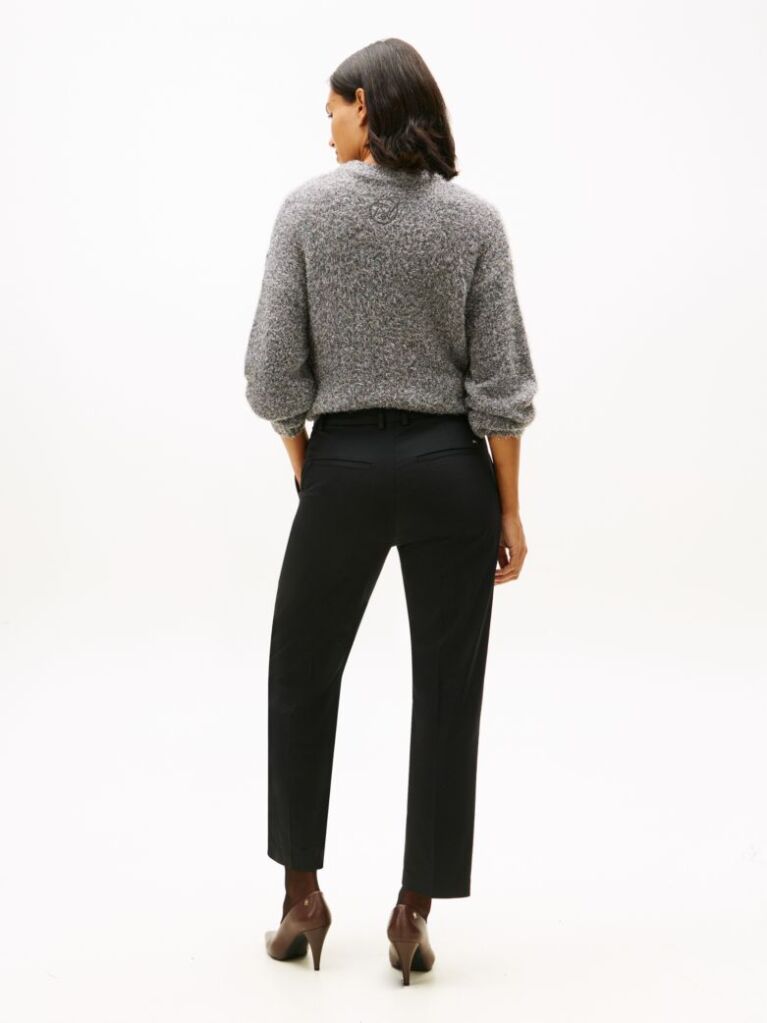 Black Slim Fit Straight Leg Chinos  Women
