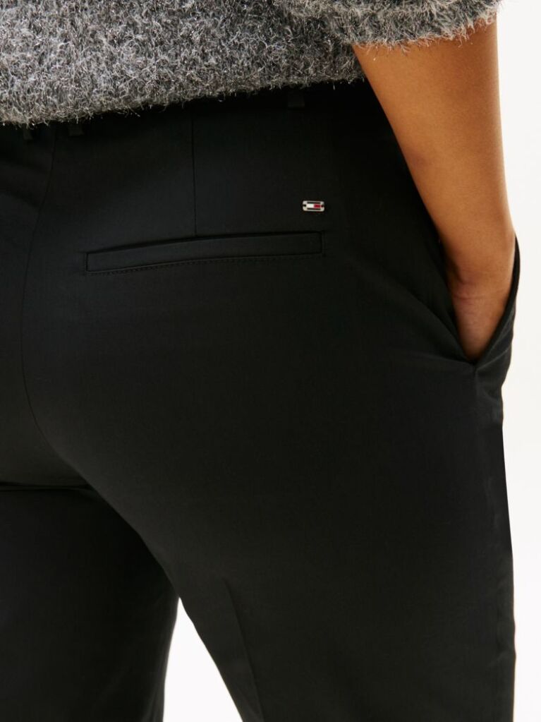 Black Slim Fit Straight Leg Chinos  Women