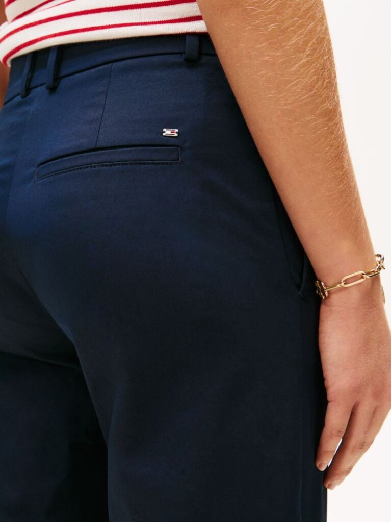 Blue Slim Fit Straight Leg Chinos  Women