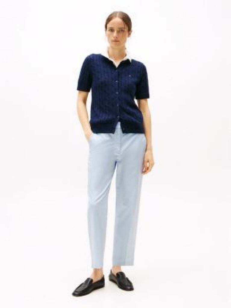 Blue Slim Fit Straight Leg Chinos  Women