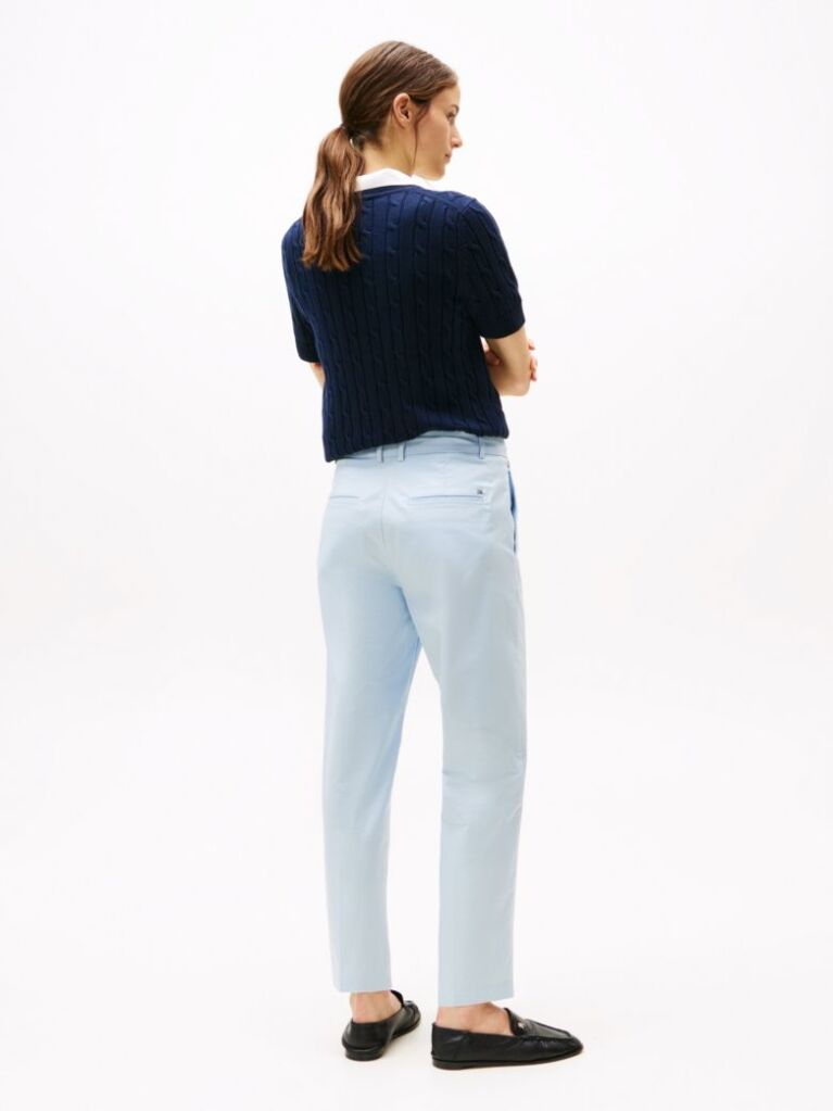 Blue Slim Fit Straight Leg Chinos  Women