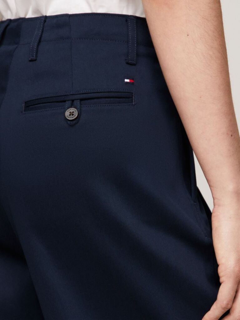 Blue Relaxed Fit Straight Leg Chinos  Women