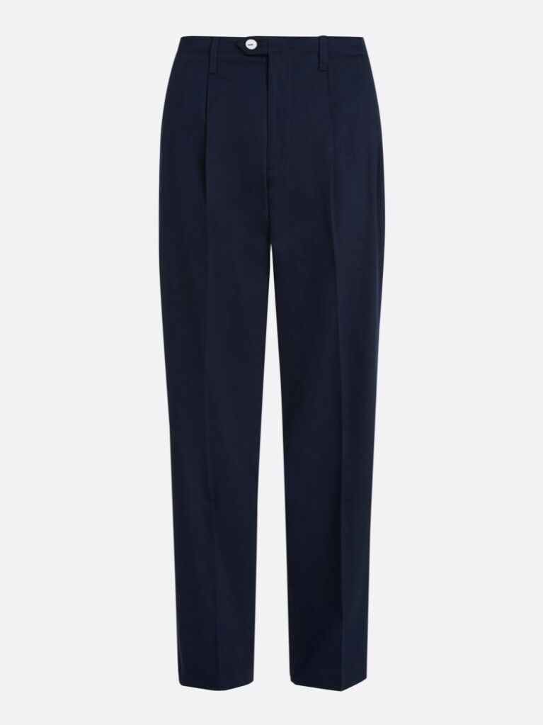 Blue Relaxed Fit Straight Leg Chinos  Women