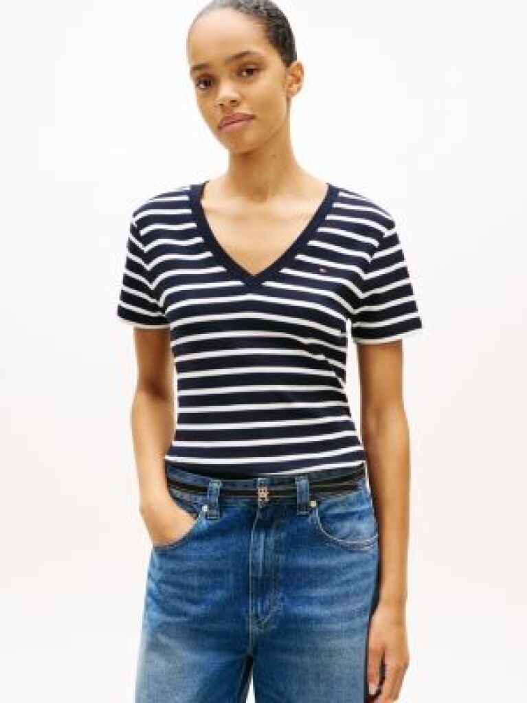 Multi V-Neck Slim Fit T-Shirt  Women