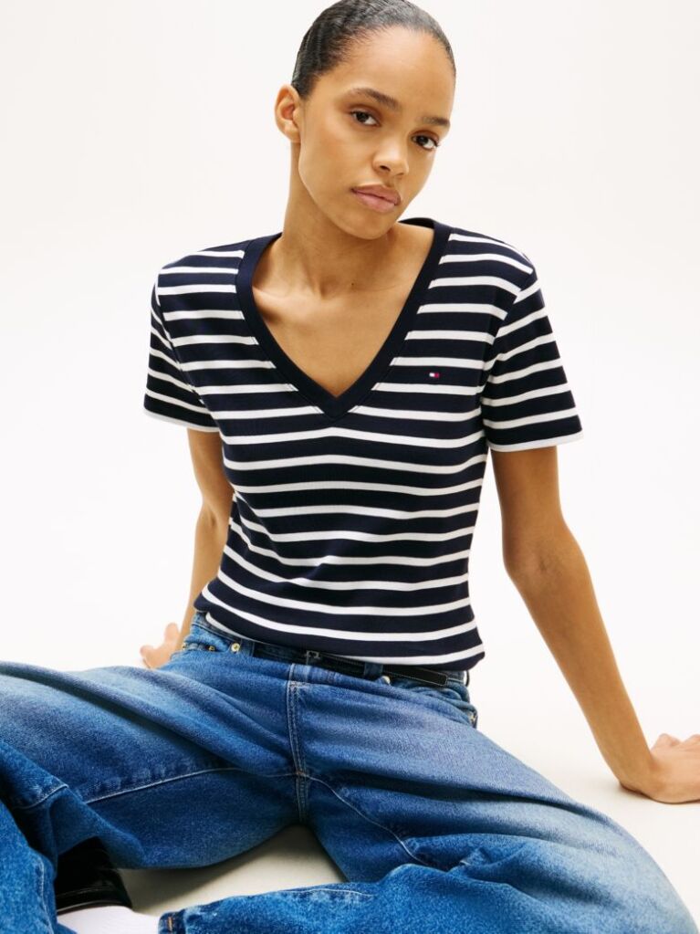 Multi V-Neck Slim Fit T-Shirt  Women