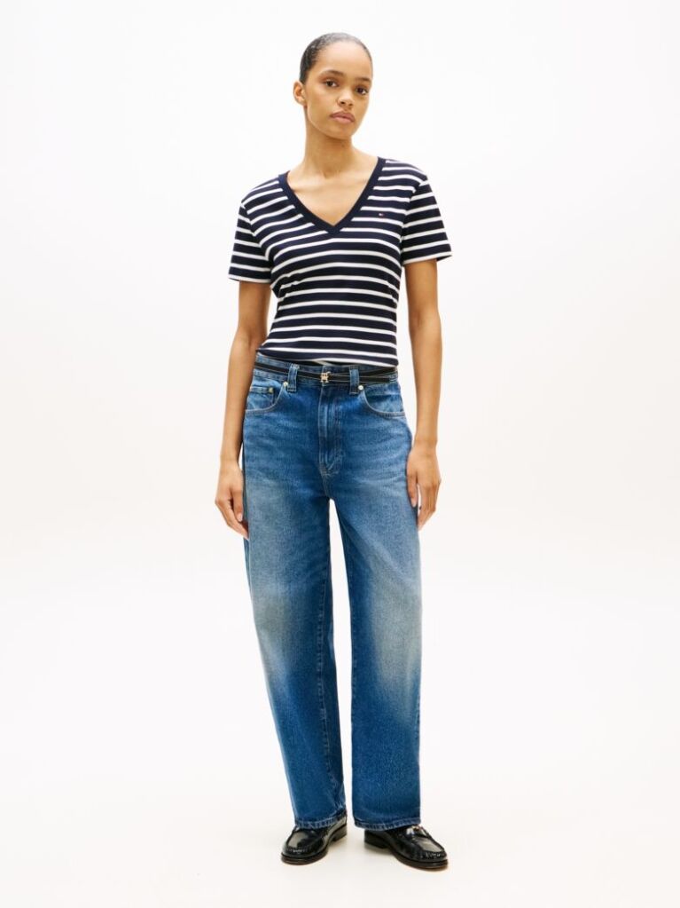 Multi V-Neck Slim Fit T-Shirt  Women