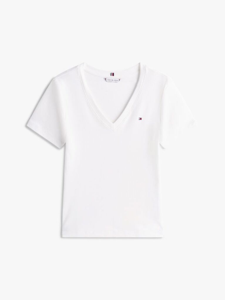 Beige V-Neck Slim Fit T-Shirt  Women