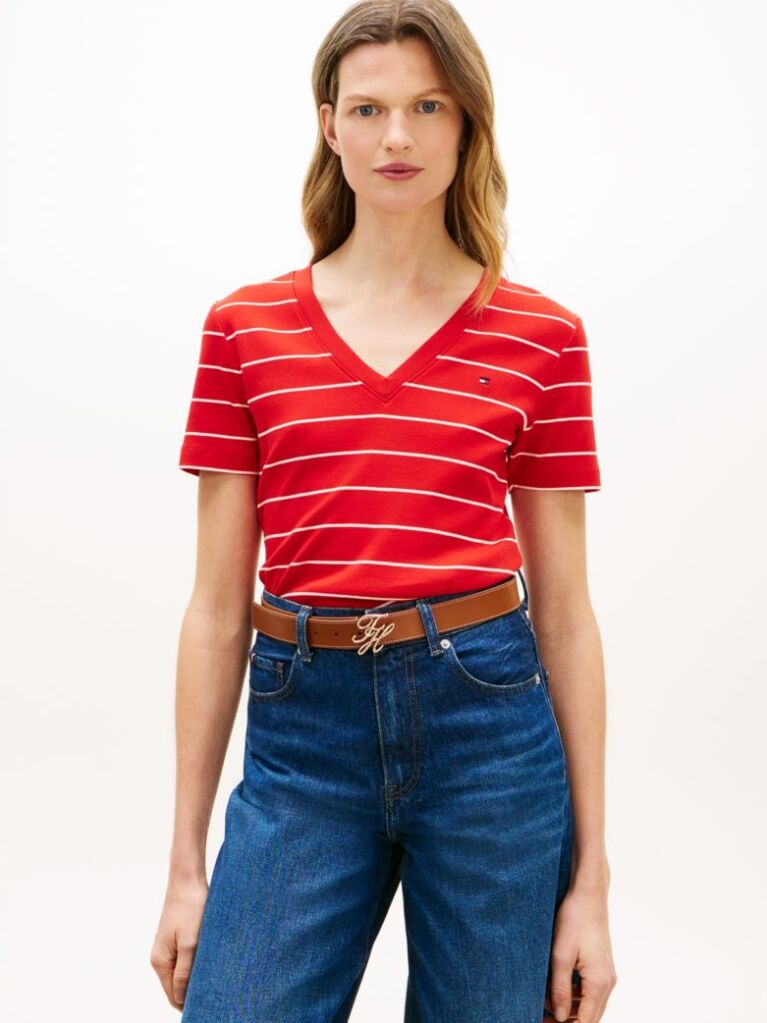 Multi V-Neck Slim Fit T-Shirt  Women
