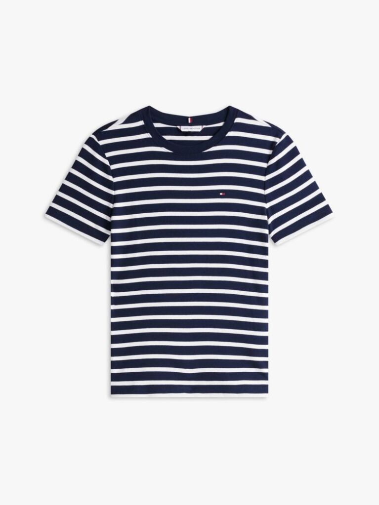 Multi Flag Embroidery Ribbed Slim T-Shirt  Women