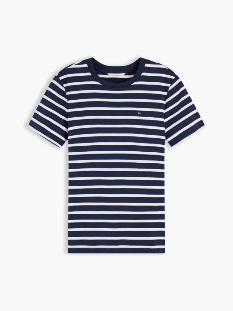 Multi Flag Embroidery Ribbed Slim T-Shirt  Women