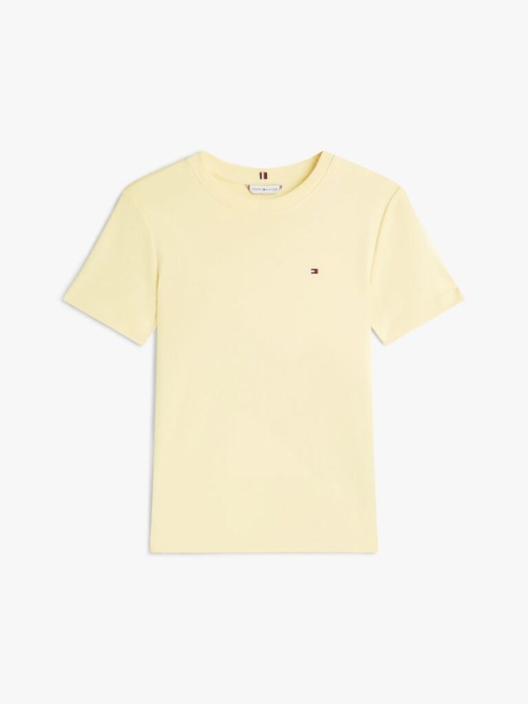Yellow Flag Embroidery Ribbed Slim T-Shirt  Women