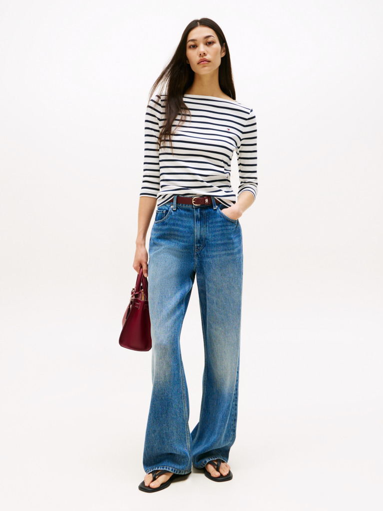 Multi Boat Neck Slim Fit T-Shirt  Women
