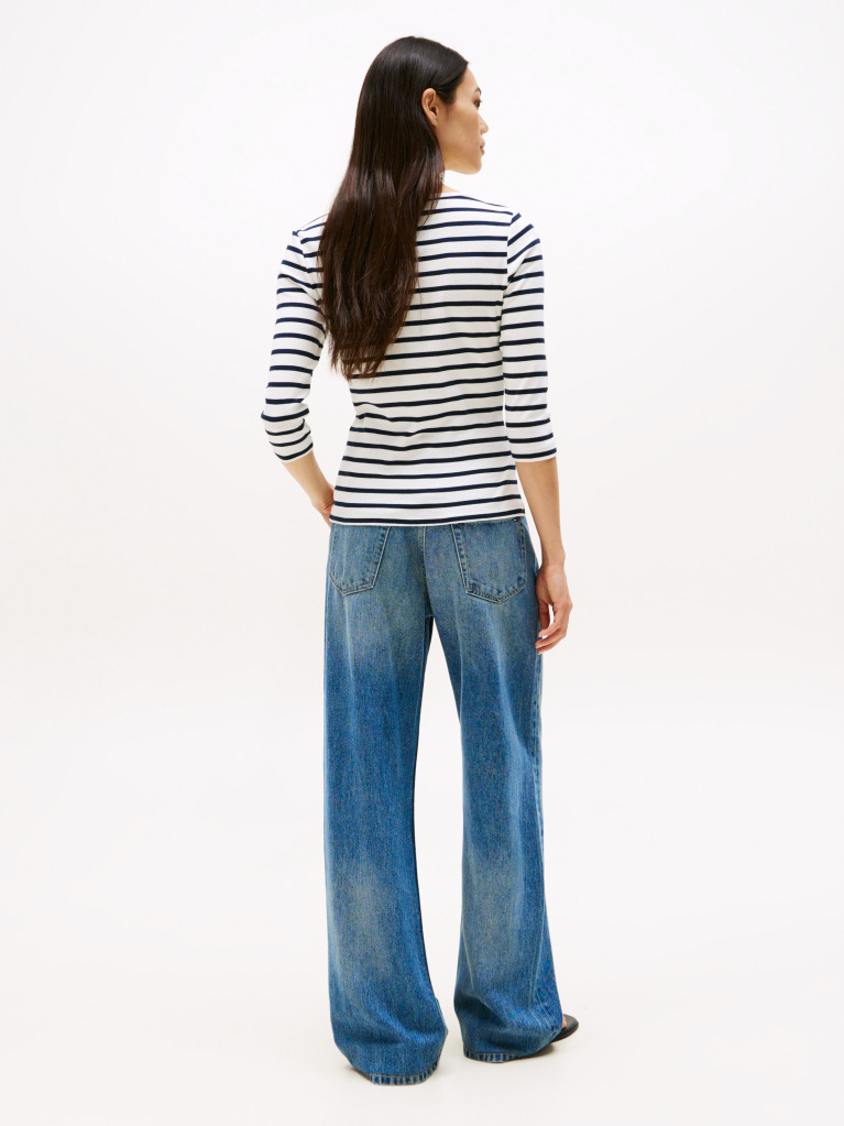 Multi Boat Neck Slim Fit T-Shirt  Women