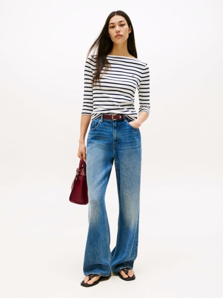 Multi Boat Neck Slim Fit T-Shirt  Women