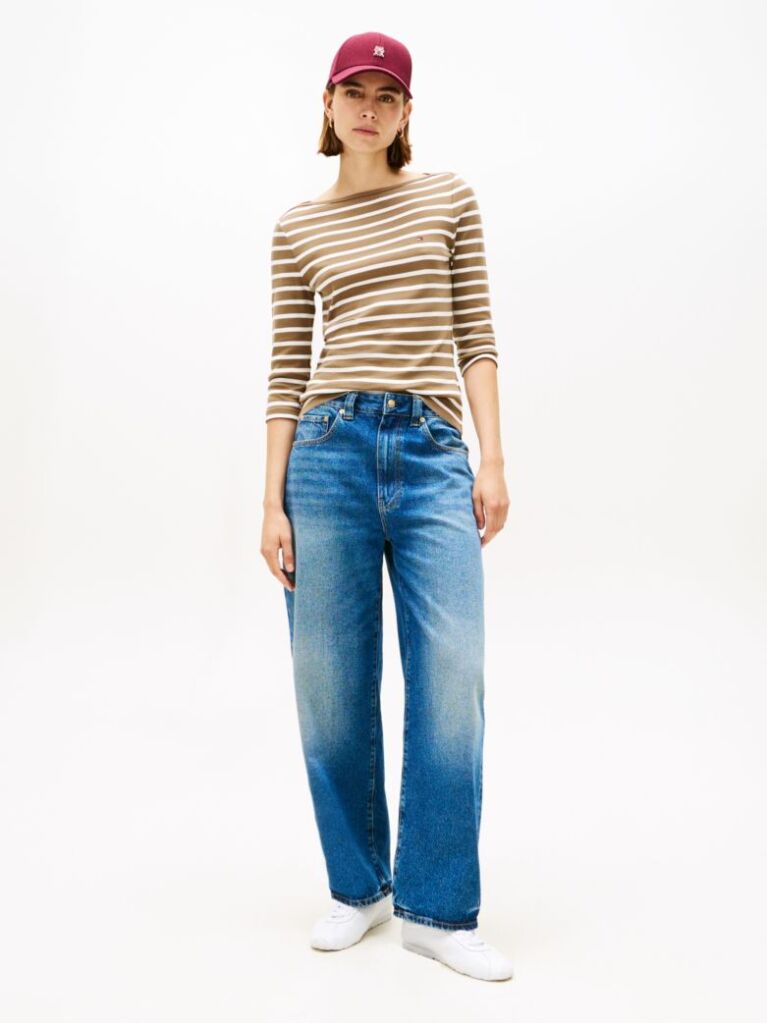 Multi Boat Neck Slim Fit T-Shirt  Women
