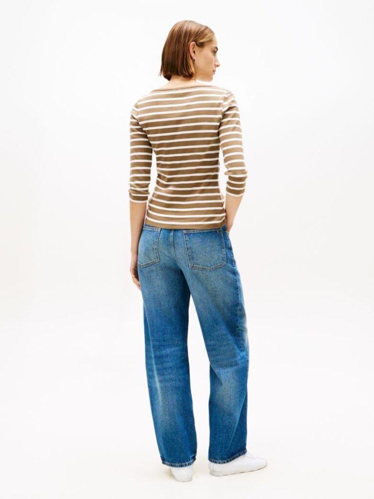 Multi Boat Neck Slim Fit T-Shirt  Women