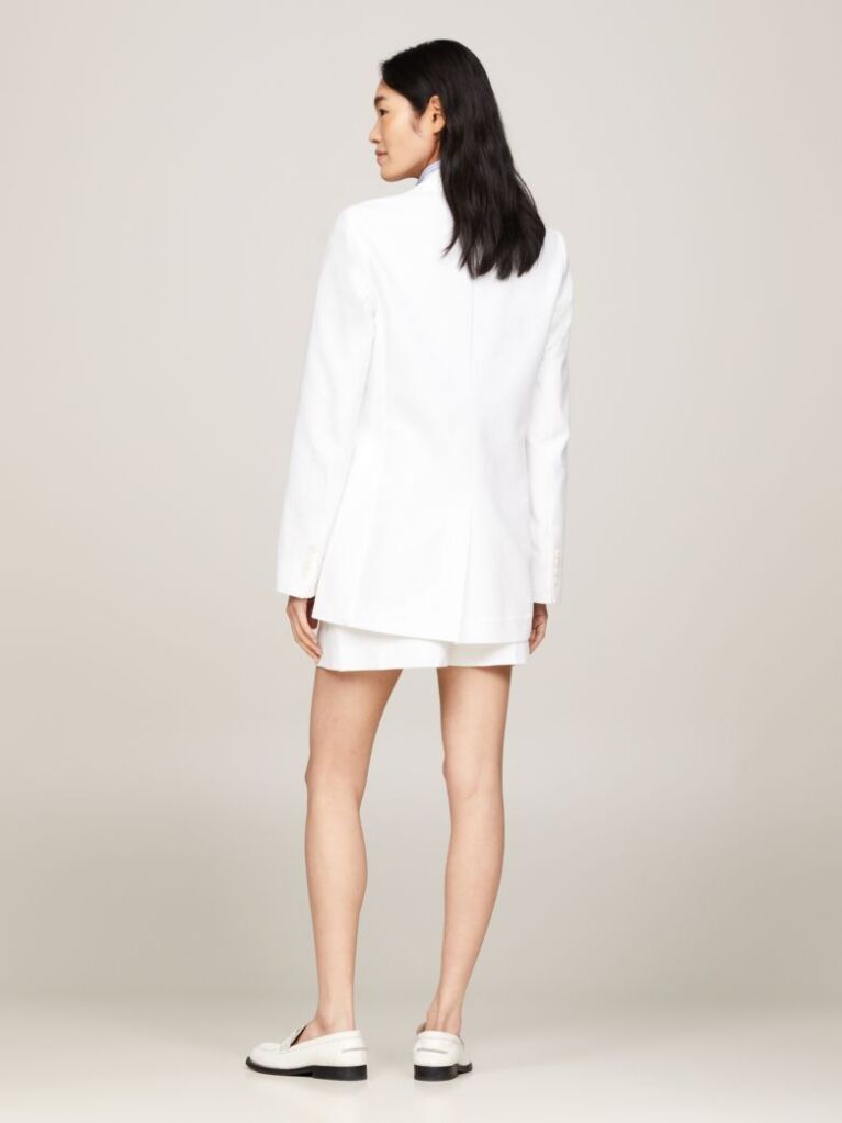 White Pique Oversized Double Breasted Blazer  Women