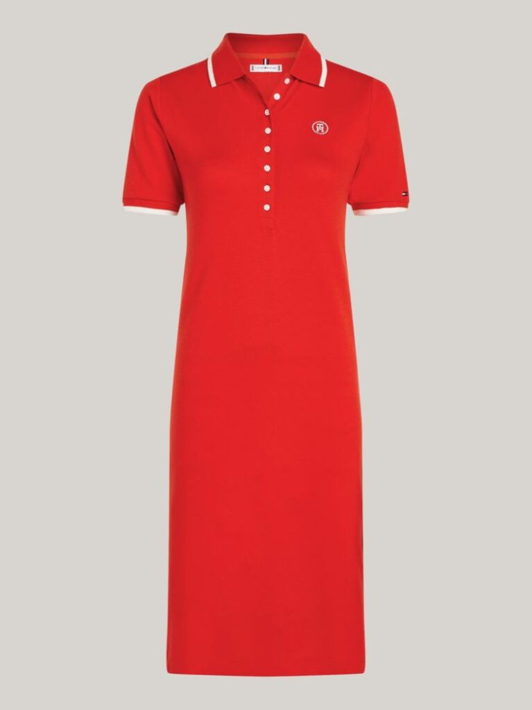 Red TH Monogram Maxi Polo Dress  Women