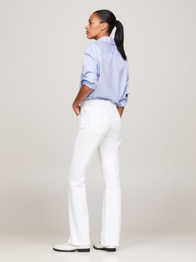 White Maddie Mid Rise Bootcut White Jeans  Women