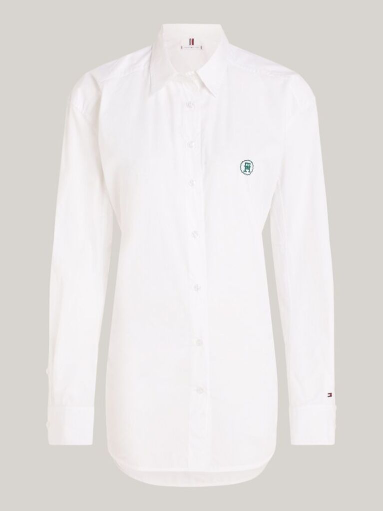 White TH Monogram Waisted Regular Fit Shirt  Women