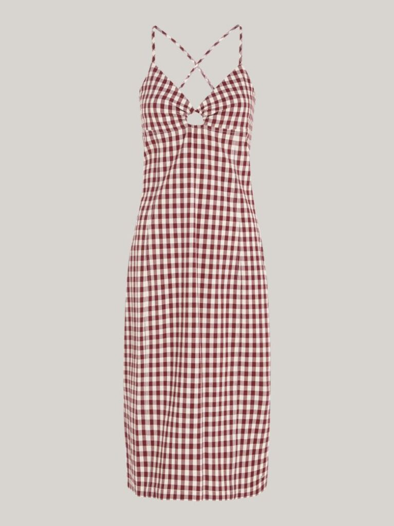 Multi Gingham Bodycon Strap Dress  Women