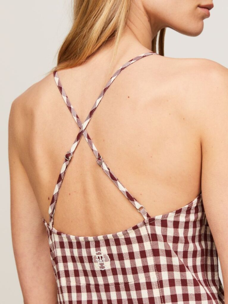 Multi Gingham Bodycon Strap Dress  Women