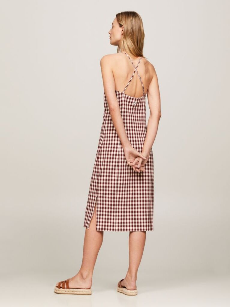 Multi Gingham Bodycon Strap Dress  Women