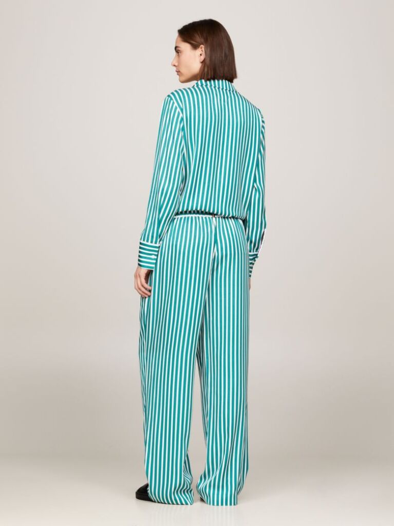 Multi Relaxed Wide Leg Stripe Pull-On Trousers  Women