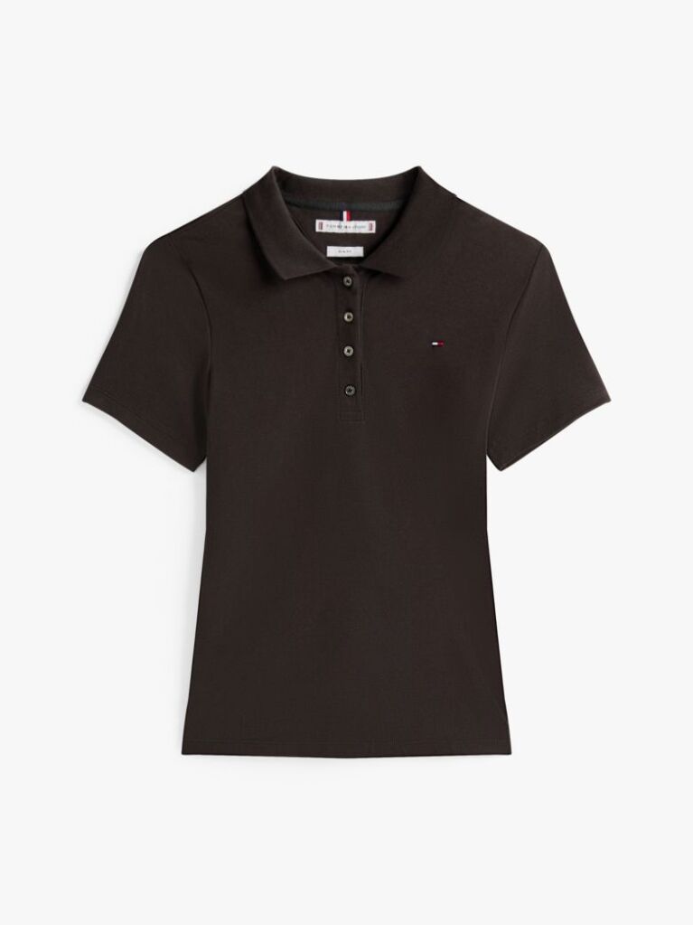 Black 1985 Slim Pique Polo  Women