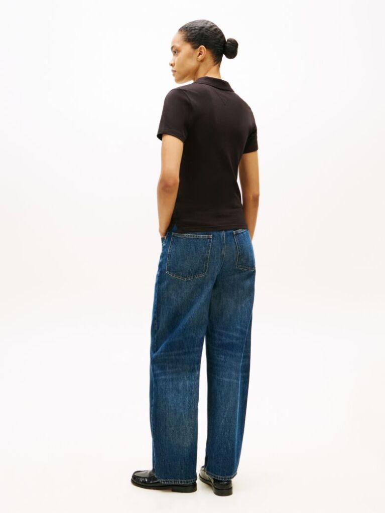 Black 1985 Slim Pique Polo  Women