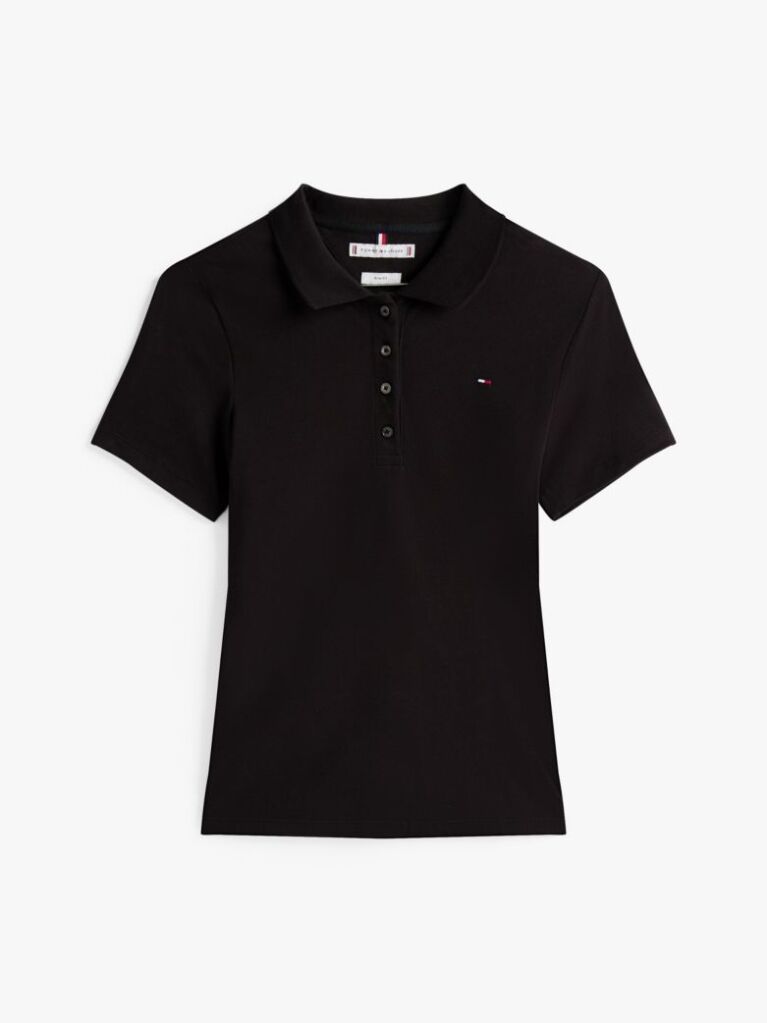 Black 1985 Slim Pique Polo  Women