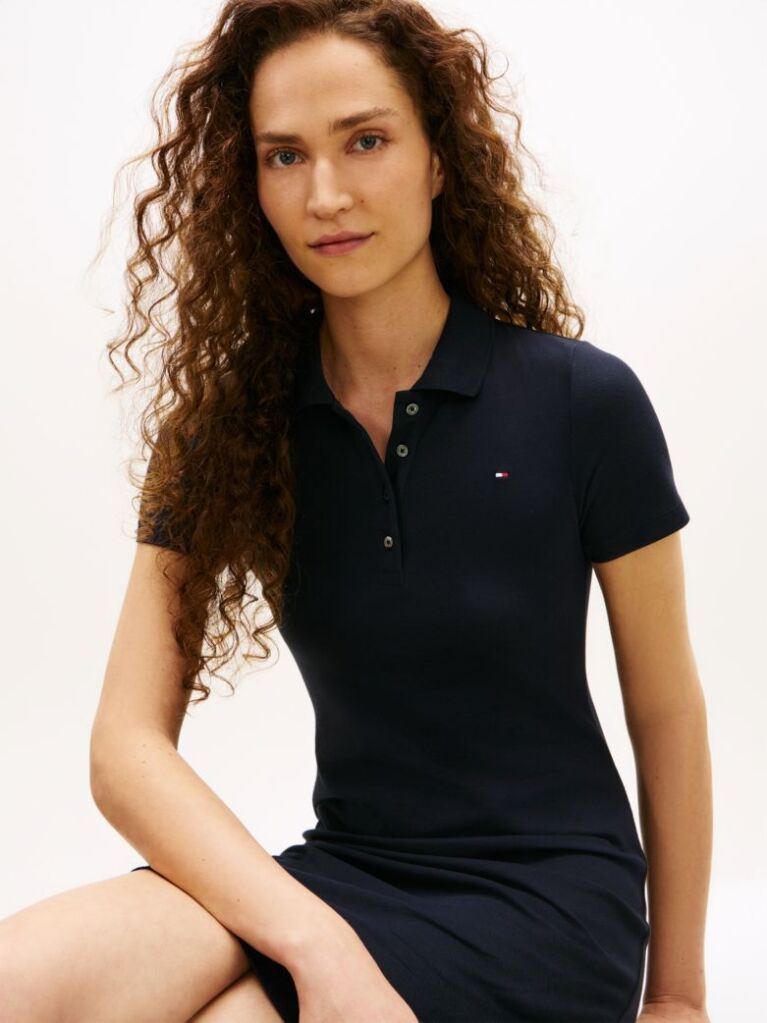 Blue 1985 Slim Pique Polo Dress  Women