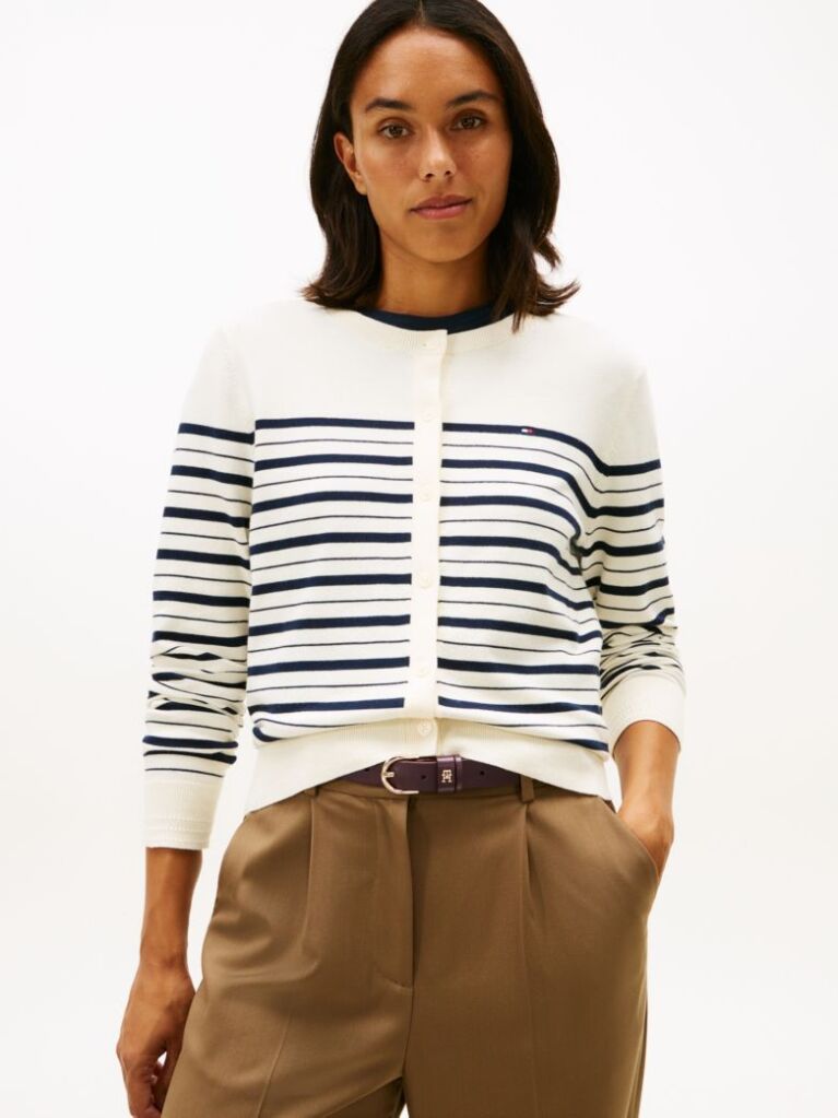 Multi Jersey Crew Neck Cardigan  Women