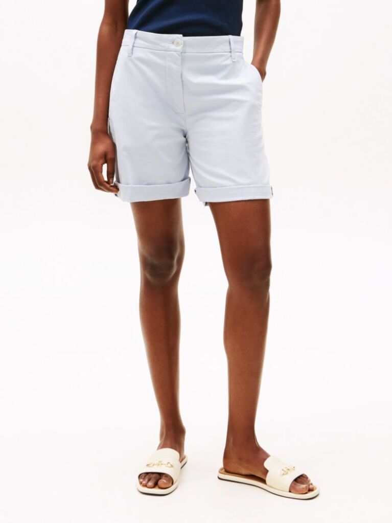 Blue Relaxed Chino Bermuda Shorts  Women