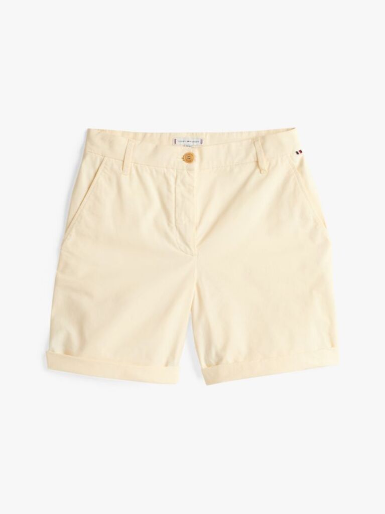 White Relaxed Chino Bermuda Shorts  Women