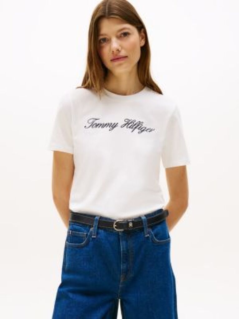 White Logo T-Shirt  Women