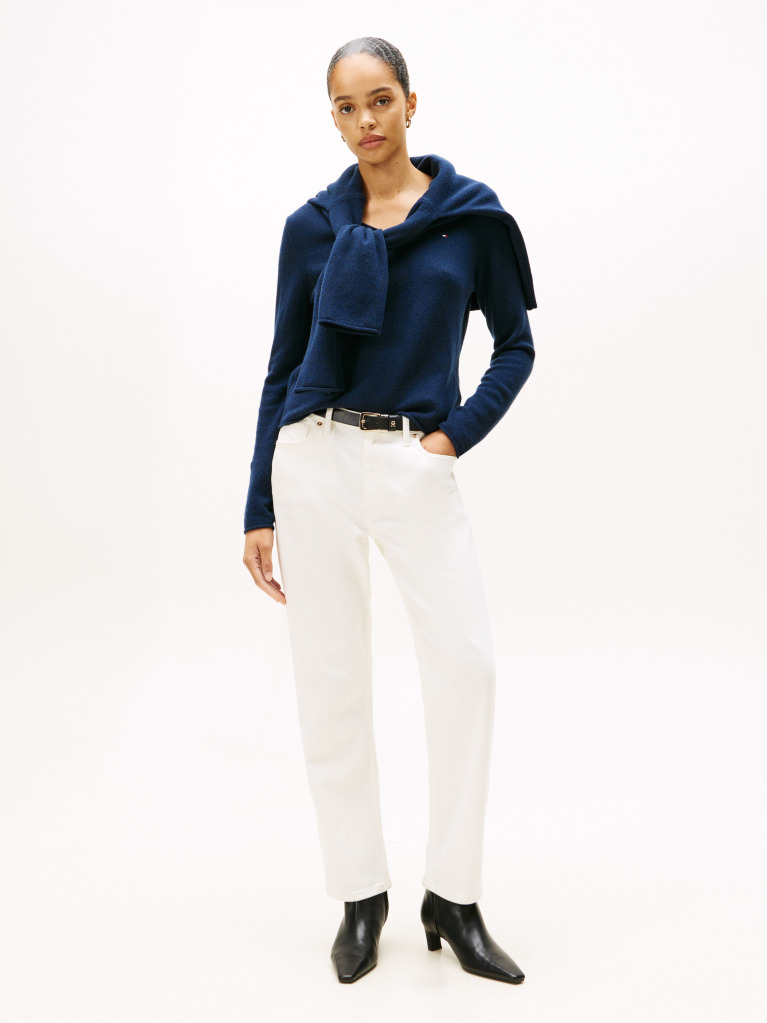 Blue Pure Wool V-Neck Jumper  Women