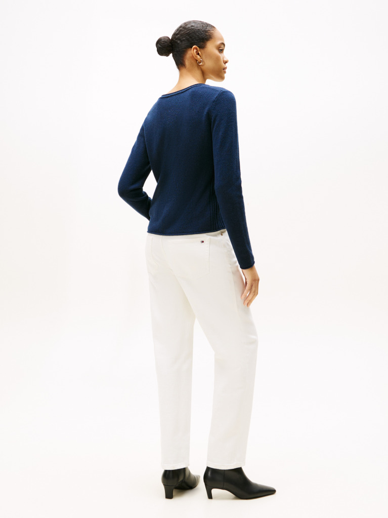 Blue Pure Wool V-Neck Jumper  Women