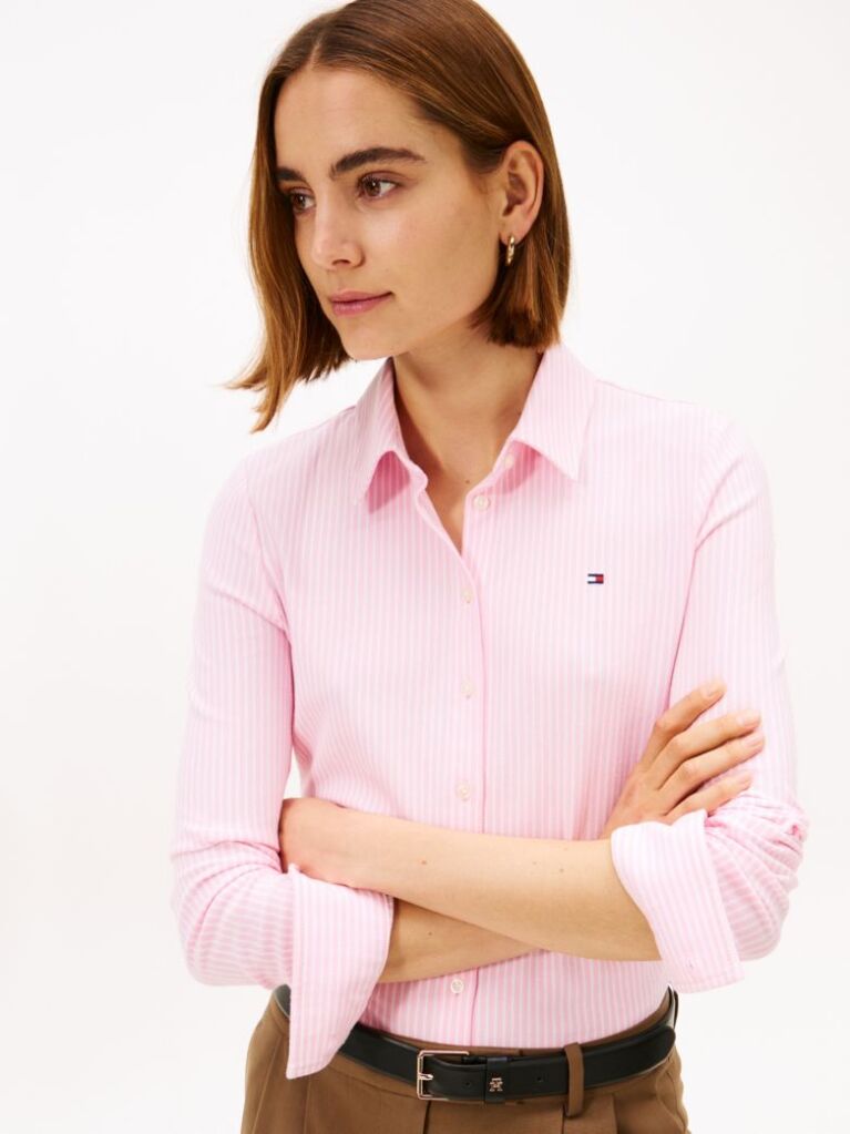 Pink 1985 Slim Fit Pique Shirt  Women