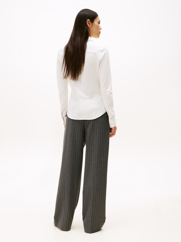 White 1985 Slim Fit Pique Shirt  Women